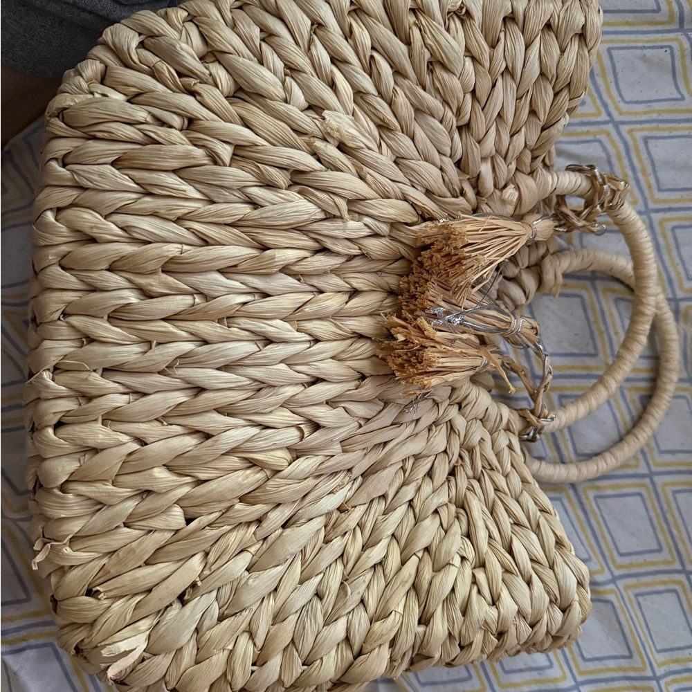 Barney’s New York Rafia 2 ring tote